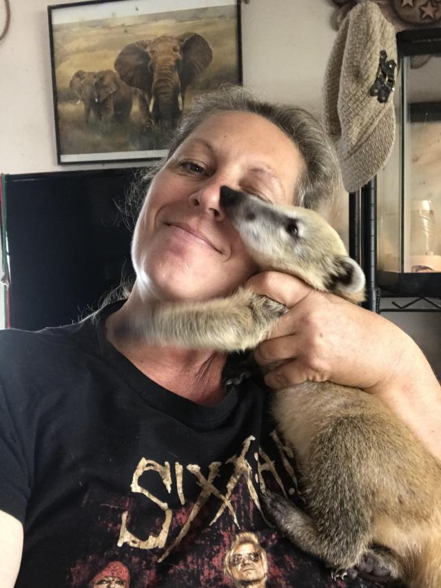 Christin With Coatimundi